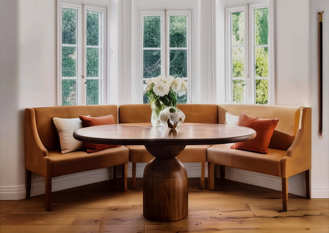 Loulou Extendable Round Walnut Dining Table