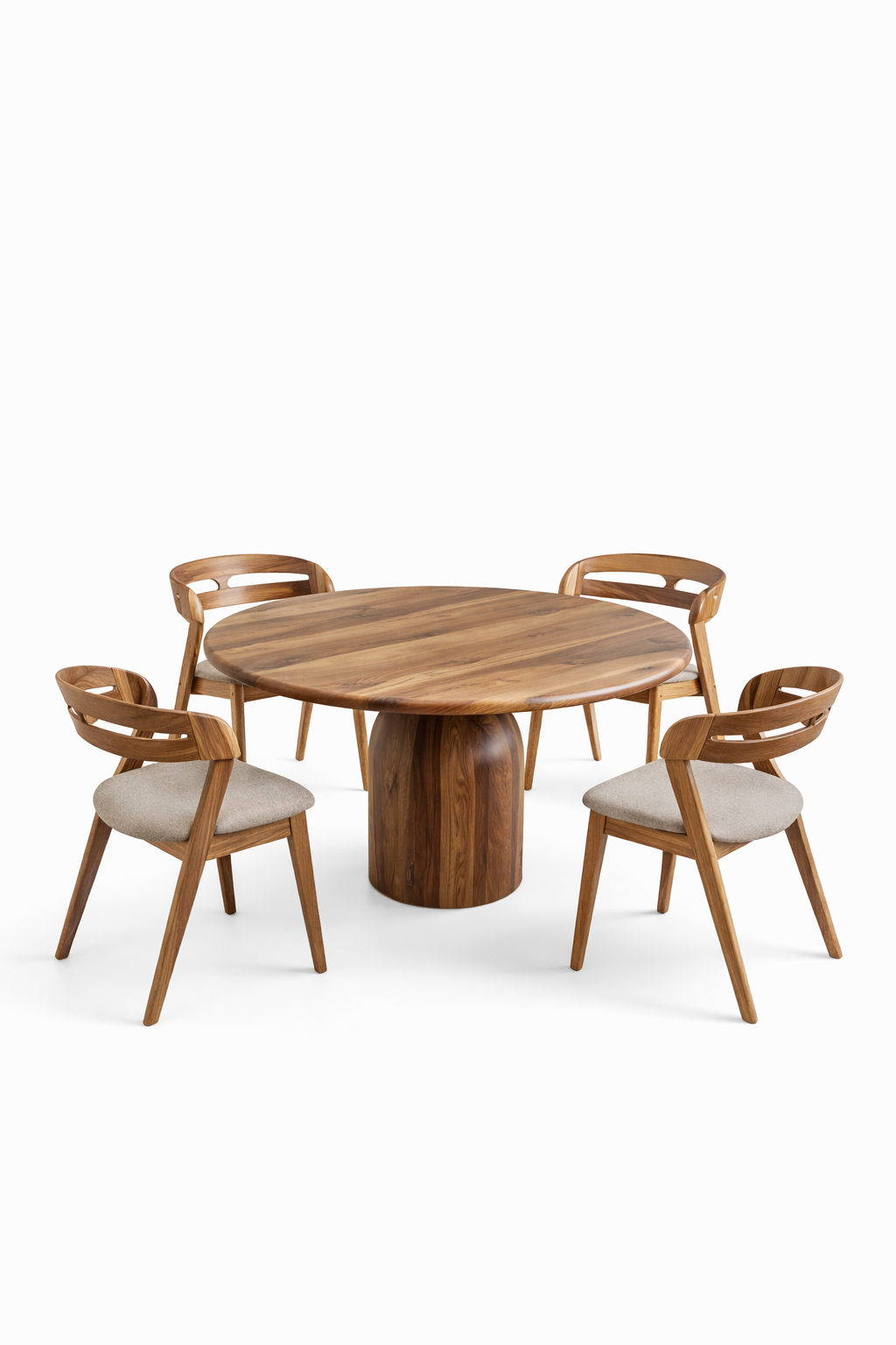 Loulou Round Walnut Dining Table