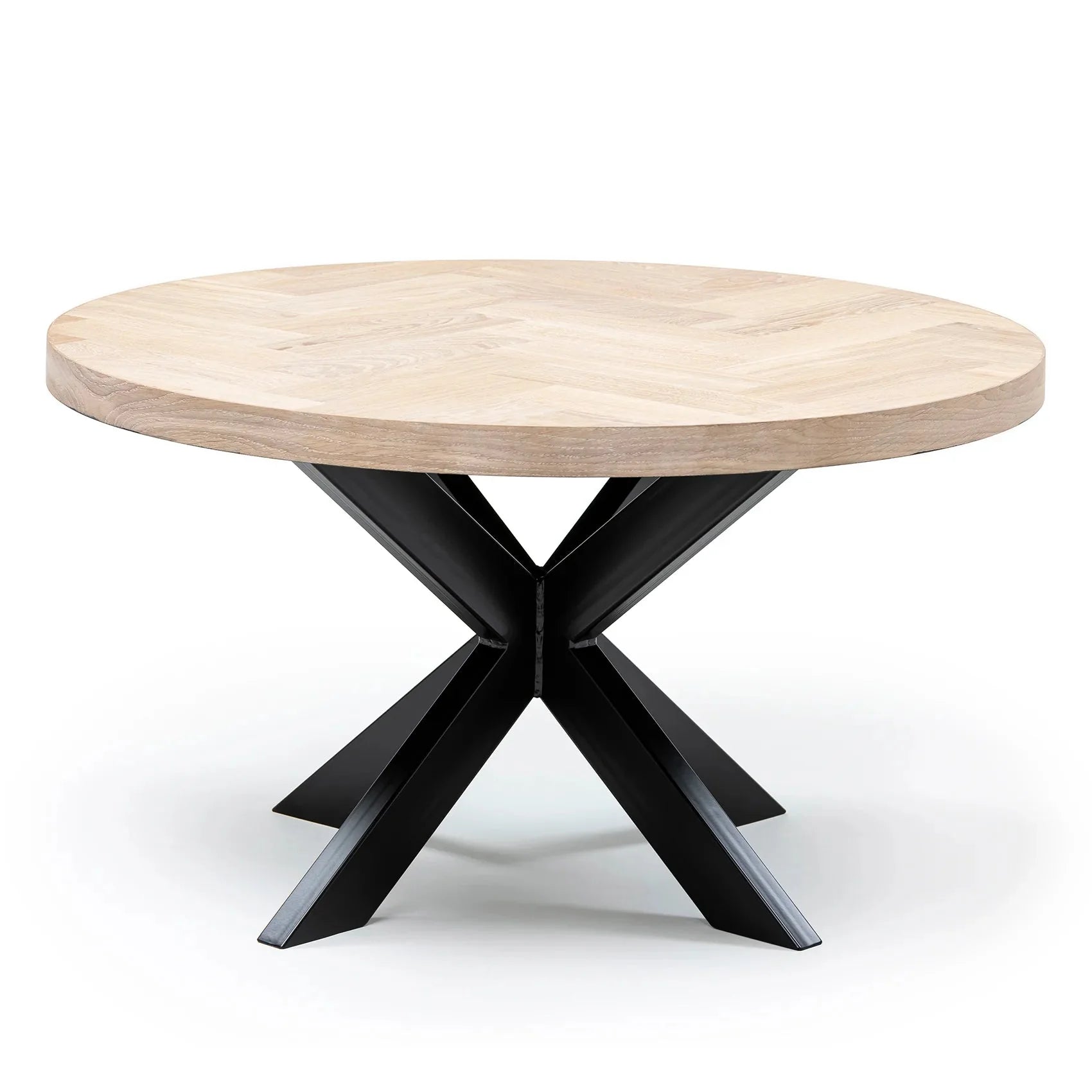 Astrid Round Herringbone Coffee Table in Cotton Oak | S10Home